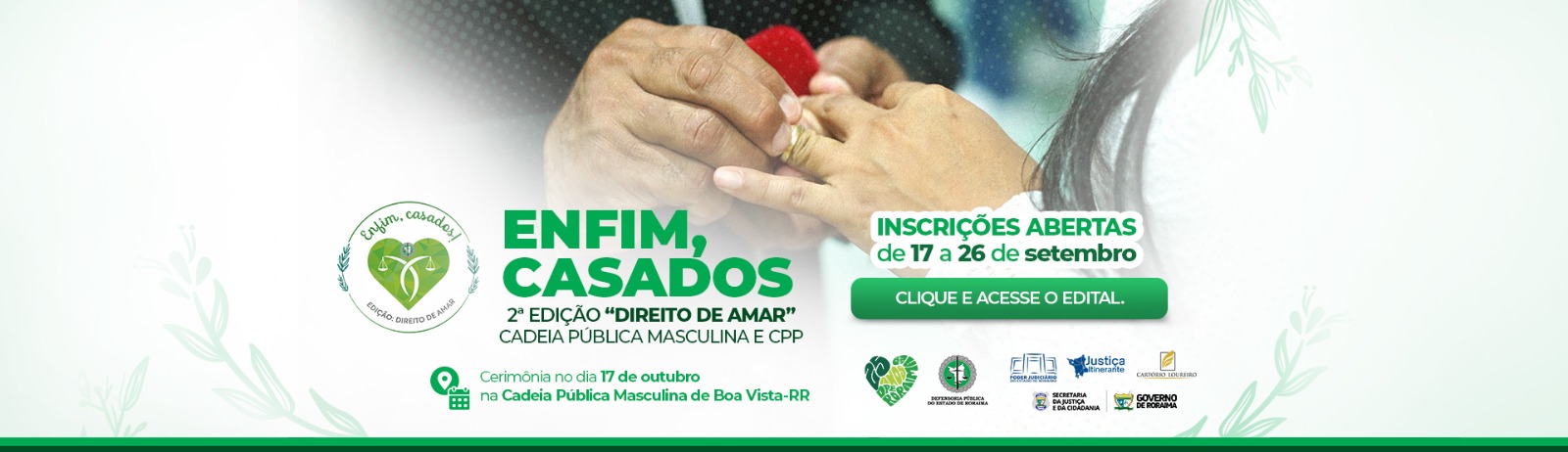 Edital "Enfim, Casados!" segunda edição "Direito de Amar"