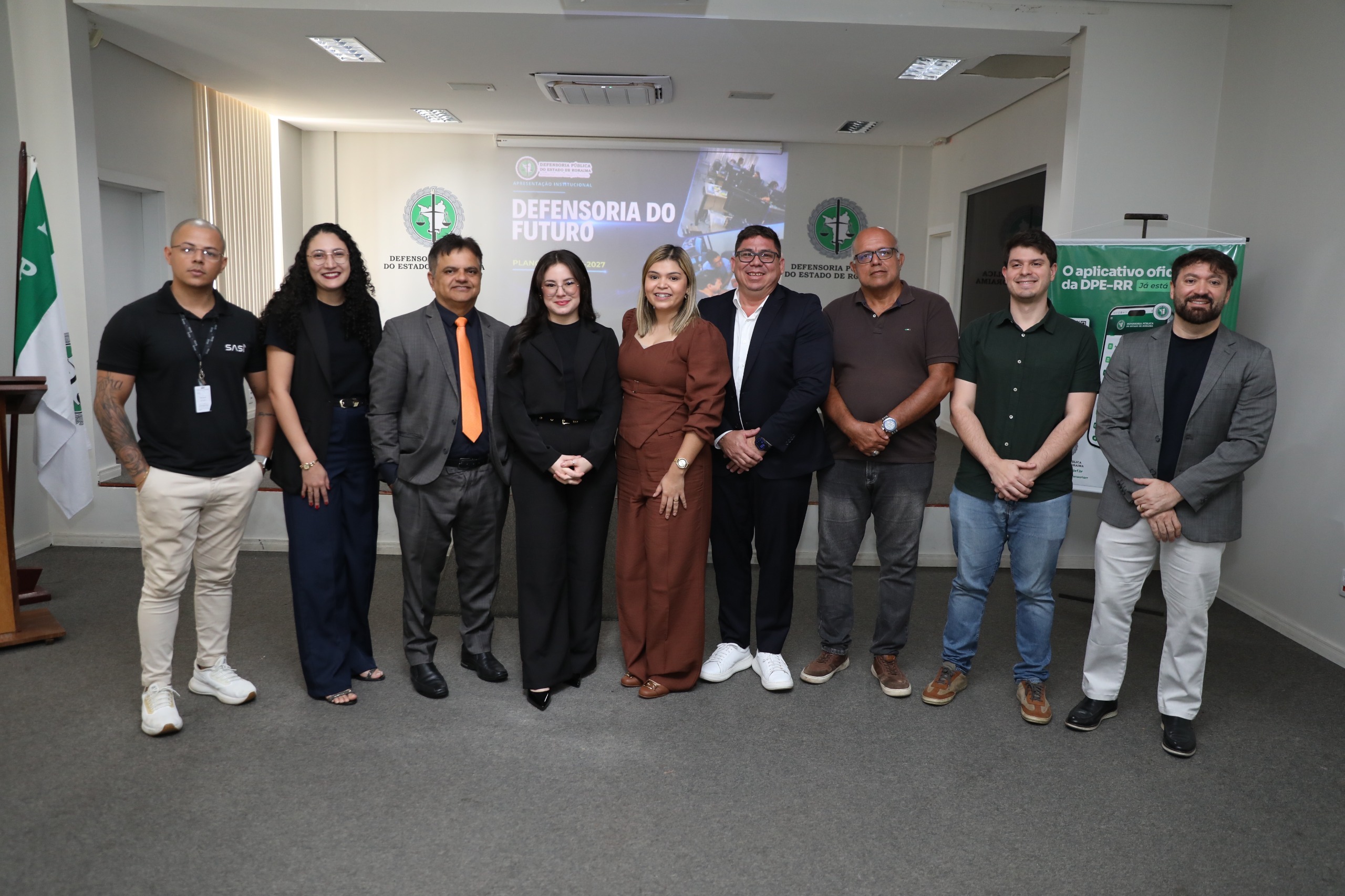 Representantes da DPE-RR e da empresa Sasi participaram da apresentação do aplicativo, desenvolvido em parceria pelas equipes